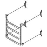 Arrestor Trapeze Kit for 7-16 DIN, type N, or bolt-grounded surge arrestors, 4-tier, 6-hole pattern