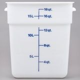 Cambro® CamSquares® Classic White 18qt Square Plastic Food Storage Container(18SFSP148)