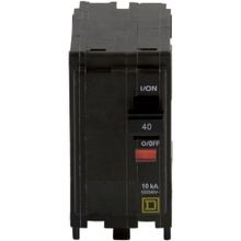 QO Plug in Miniature Circuit Breaker, 2 Pole, 40 AMP, 120/240V