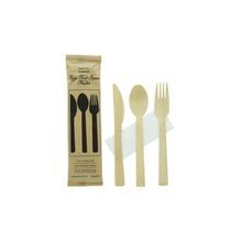 CUTLERY KIT 4/1 BAMBOO CMPST KNIFE/FORK/SPOON/NAPK 100/cs