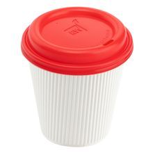 LID F/ COFFEE CUP 8 12 16 & 20oz PLASTIC RED 25/cs