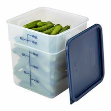 Commercial foodservice essential, camsquare food container polypropylene clear/blue 6ea/cs for reliable daily service, Cambro 18SFSPP190