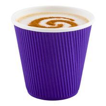 HOT CUP 8oz PAPER RIPPLE WALL ROYL PURPLE 500/cs