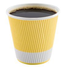 HOT CUP 8oz PAPER RIPPLE WALL LGHT YELLOW 500/cs