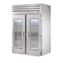 TRUE STR2RRI-2G SPEC SERIES Roll-in Refrigerator, two-section, stainless steel front & sides, (2) glass doors with locks, cam-lift hinges, digital