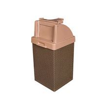 STEEL TRASH RECEPTACLE PLASTIC PUSH DOOR BLACK TOP/CONTAINER