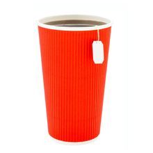 HOT CUP 16oz PAPER RIPPLE WALL RED 500/cs