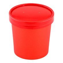LID F/ SOUP CONTAINER 12oz PAPER RED 25/cs