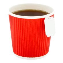 HOT CUP 4oz PAPER RIPPLE WALL RED 500/cs