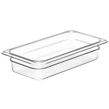 Commercial food storage, camwear 1/3 size clear polycarbonate food pan, deep for organized prep and service, Cambro 32CW135