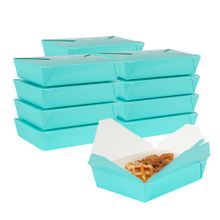 TAKEOUT BIO-PAK #2 8-1/2x6-1/4 REC 49oz PAPER TURQUIOS 200/cs