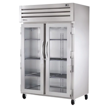 TRUE STR2R-2G-HC SPEC SERIES Refrigerator, Reach-in, two-section, stainless steel front & sides, (2) glass doors with locks, cam-lift hinges