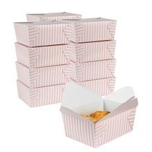TAKEOUT BIO-PAK #4 8-1/2x6-1/4 REC 98oz PAPER PINK&WHT 200/cs