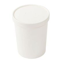 FOOD CONTAINER W/ LID 32oz PAPER COATED RND WHITE 250/cs