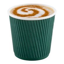 HOT CUP 4oz PAPER RIPPLE WALL FOREST GREEN 25/cs