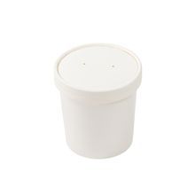 FOOD CONTAINER W/ LID 16oz PAPER COATED RND WHITE 250/cs