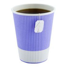 HOT CUP 12oz PAPER RIPPLE WALL LIGHT PURPLE 25/cs