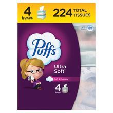 TISSUE FACIAL PUFFS U-SOFT 2 ply WHT 56sht/bx 4bx/pk 24/cs