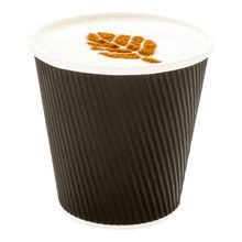 HOT CUP 8oz PAPER RIPPLE WALL BLACK 25/cs