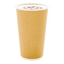 HOT CUP 20oz PAPER RIPPLE WALL KRAFT 10/cs