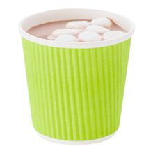 HOT CUP 4oz PAPER RIPPLE WALL ECO GREEN 25/cs