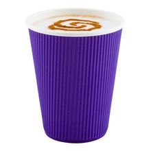 HOT CUP 12oz PAPER RIPPLE WALL ROYAL PURPLE 25/cs