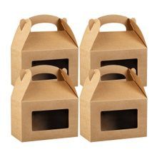 GABLE BOX w/WINDOW GREASEPROOF 8-1/2x4-3/4 PAPER KRAFT 100/cs