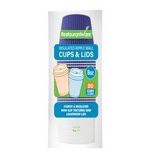 HOT CUP & WHITE LID 8oz PAPER RIPPLE WALL ROYL PURPLE 400/cs