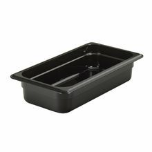 Commercial food storage, camwear food pan plastic 1/3 size deep black /cs for organized prep and service, Cambro 32CW110