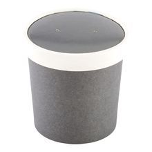 LID F/ SOUP CONTAINER 12oz PAPER GRAY & WHITE RIM 25/cs