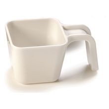PORTION CUP 9-1/2oz POLYCARB FLAT U-SHAPED HNDL WHT 6ea/cs