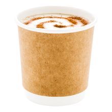 HOT CUP 4oz PAPER DOUBLE WALL KRAFT 25/cs