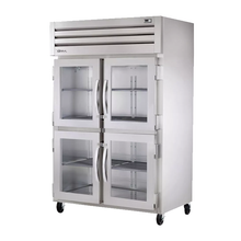 TRUE STR2R-4HG-HC SPEC SERIES Refrigerator, Reach-in, two-section, stainless steel front & sides, (4) glass half doors with locks, cam-lift hinges