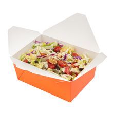 TAKEOUT BIO-PAK #4 8-1/2x6-1/4 RECT 98oz PAPER ORANGE 200/cs