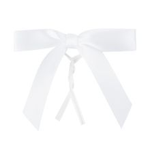 TWIST TIE BOW 3x2-1/2 PRE-TIED POLYESTER SATIN WHITE 100/cs