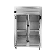 Traulsen AHT232WPUT-HHG Spec-Line Refrigerator, Pass-thru Display, two-section, self-contained refrigeration, stainless steel exterior, aluminum