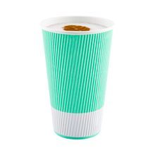 HOT CUP 20oz PAPER RIPPLE WALL LIGHT GREEN 10/cs