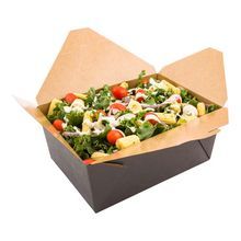 TAKEOUT BIO-PAK #4 8-1/2x6-1/4 RECT 98oz PAPER BLACK 50/cs