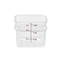 Commercial foodservice essential, camsquare food container 6qt pc freshpro clear/red 6ea/cs for reliable daily service, Cambro 6SFSPROCW135