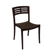 Grosfillex US637017 Vogue Stacking Side Chair, indoor/outdoor use, contoured, slotted resin back, resin seat and frame, UV resistant, recyclable