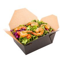 TAKEOUT BIO-PAK #8 6-3/4x5-1/2 RECT 45oz PAPER BLACK 50/cs