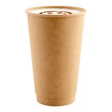 HOT CUP 16oz PAPER DOUBLE WALL KRAFT 500/cs