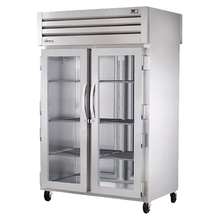 TRUE STG2RPT-2G-2S-HC SPEC SERIES Pass-thru Refrigerator, two-section, stainless steel front, aluminum sides, (2) glass doors front, (2) stainless