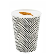 HOT CUP 12oz PAPER SPIRAL WALL HOUNDSTOOTH 500/cs
