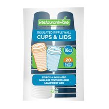 HOT CUP & WHITE LID 16oz PAPER RIPPLE WALL MDNGHT BLUE 200/cs