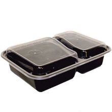TAKEOUT VERSA CONTAINER COMBO 2-COMPT 6x8.5 BLK & CLR 150/cs