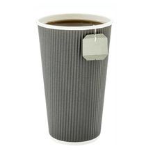 HOT CUP 16oz PAPER RIPPLE WALL GRAY 25/cs