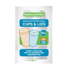 HOT CUP & WHITE LID 16oz PAPER RIPPLE WALL WHITE 200/cs