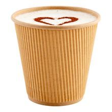 HOT CUP 8oz PAPER RIPPLE WALL KRAFT 25/cs