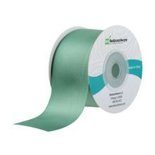 RIBBON SINGLE FACE 10yd POLYESTER SATIN D.GREEN 1/cs